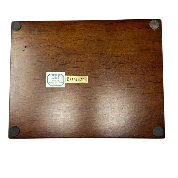 Vintage Bombay Wood Valet Dresser Desk Men's Organizer Mahogany Tray MCM - Picture 4 of 14